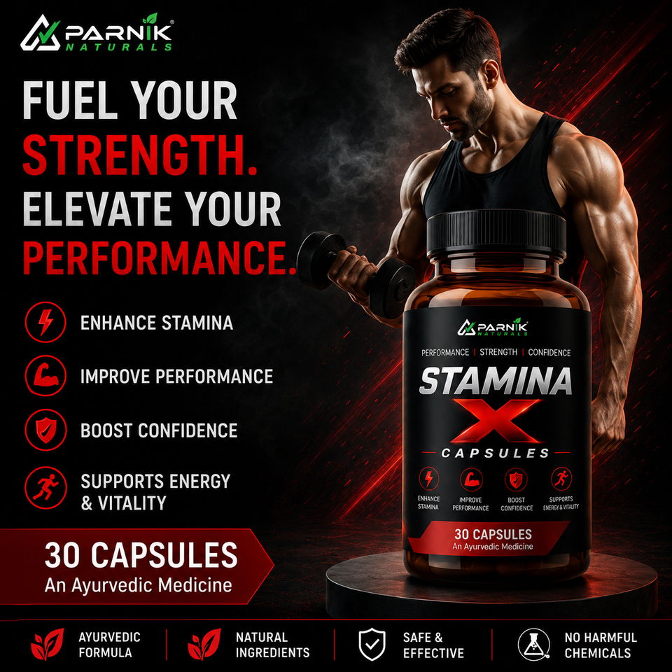 Parnik Naturals Stamina x 500Mg Capsules | Ayurvedic Men’s Vitality Support Supplement | Energy, Strength, Endurance & Wellness Support | 30 Capsules
