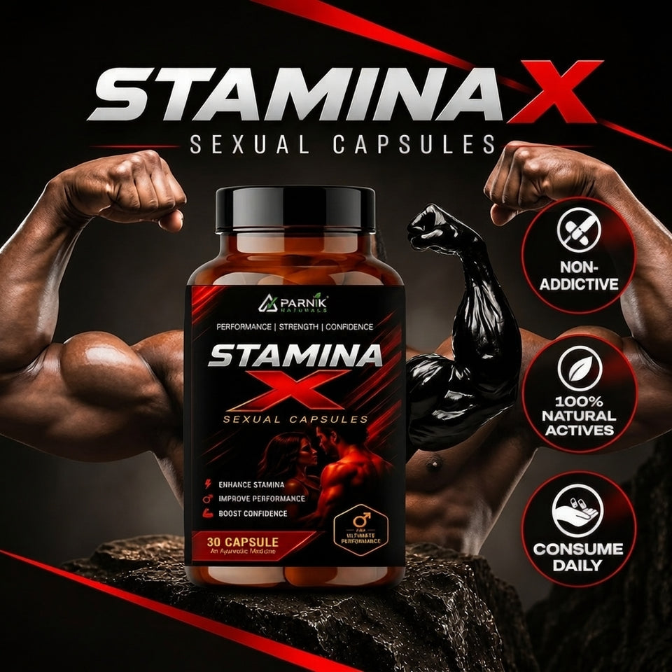 Parnik Naturals Stamina x 500Mg Capsules | Ayurvedic Men’s Vitality Support Supplement | Energy, Strength, Endurance & Wellness Support | 30 Capsules