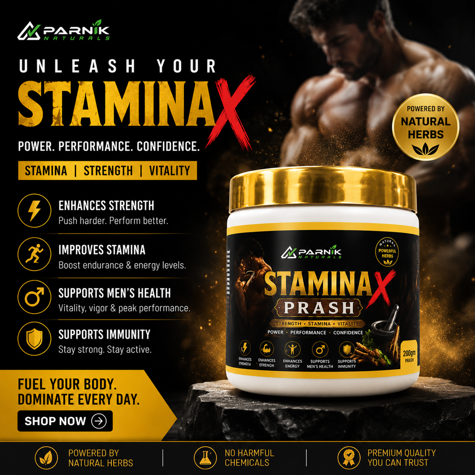 Parnik Naturals Stamina X Prash 200g & 500g | Ayurvedic Herbal Stamina, Strength & Vitality Supplement for Men | Energy, Endurance & Men's Wellness Formula