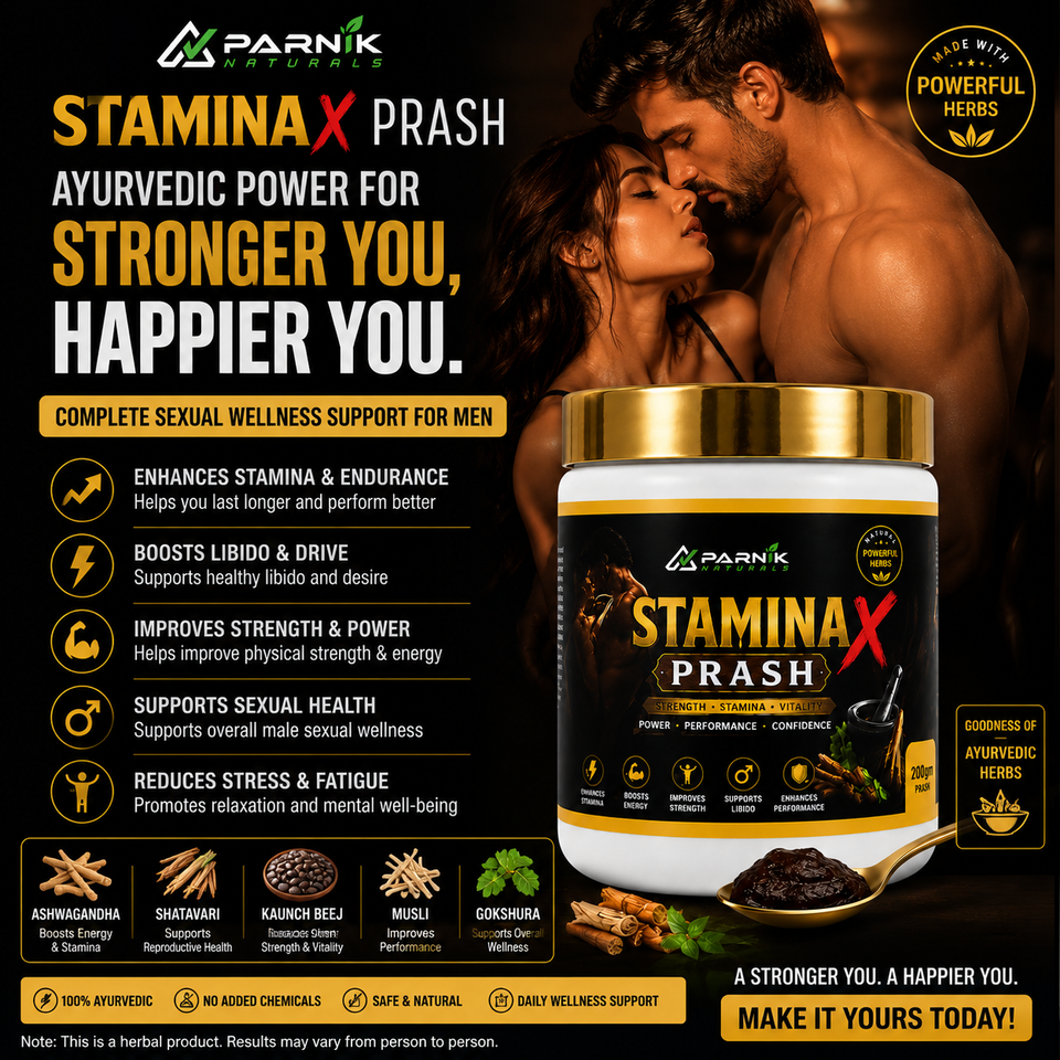 Parnik Naturals Stamina X Prash 200g & 500g | Ayurvedic Herbal Stamina, Strength & Vitality Supplement for Men | Energy, Endurance & Men's Wellness Formula