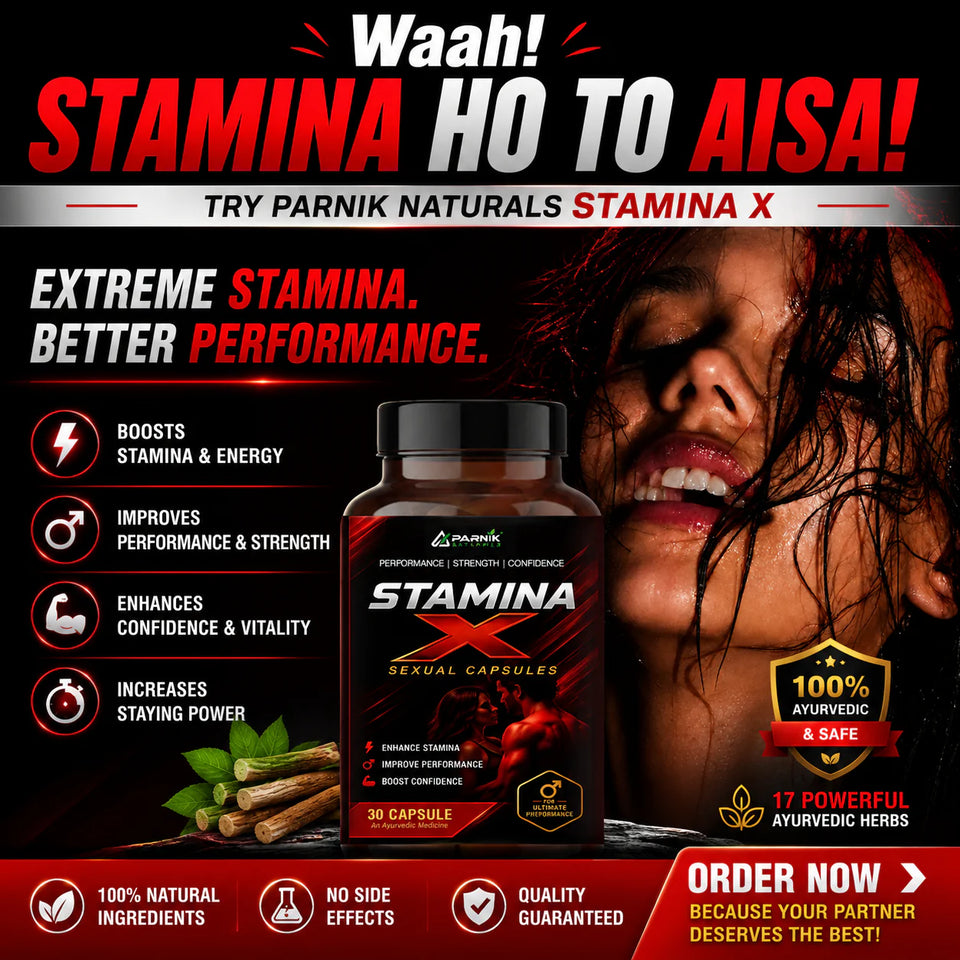 Parnik Naturals Stamina X Wellness Combo for Men – Ayurvedic Capsules & Massage Oil for Energy, Confidence & Vitality Support