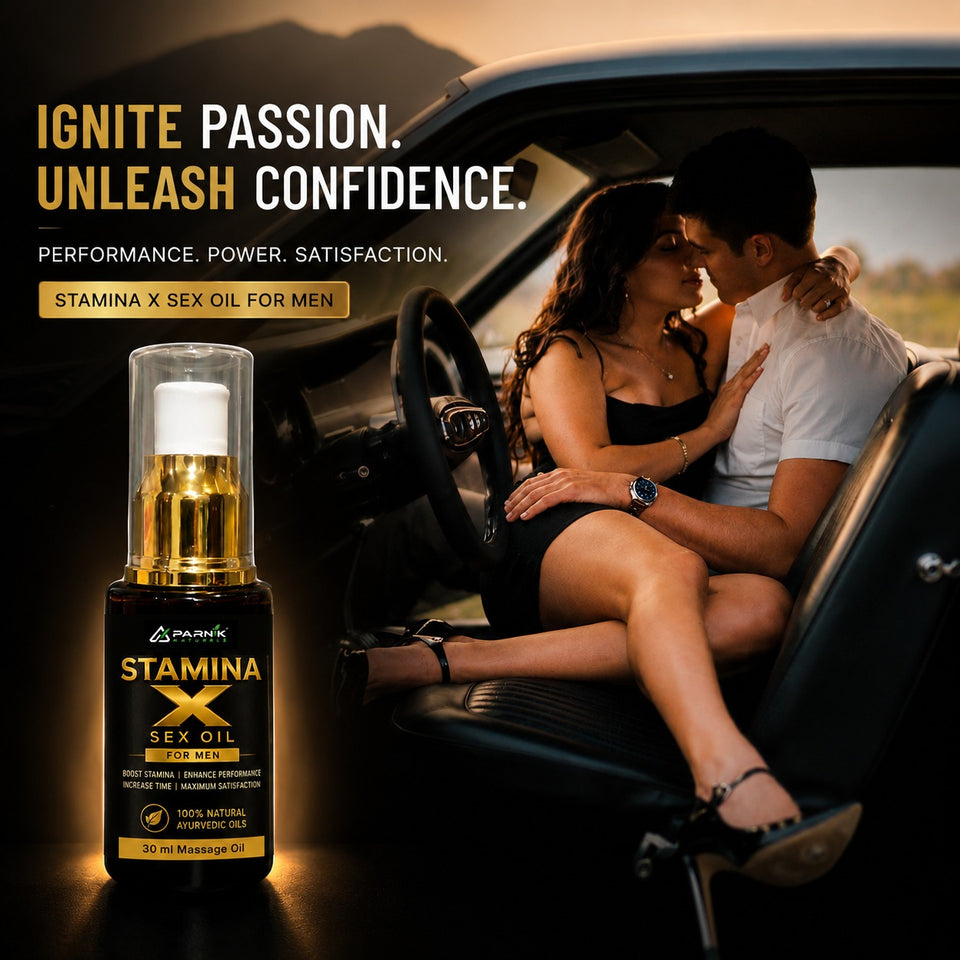 Parnik Naturals Stamina X Oil for Men | Premium Ayurvedic Herbal Massage Oil for Daily Wellness & Relaxation | 30ml Formula