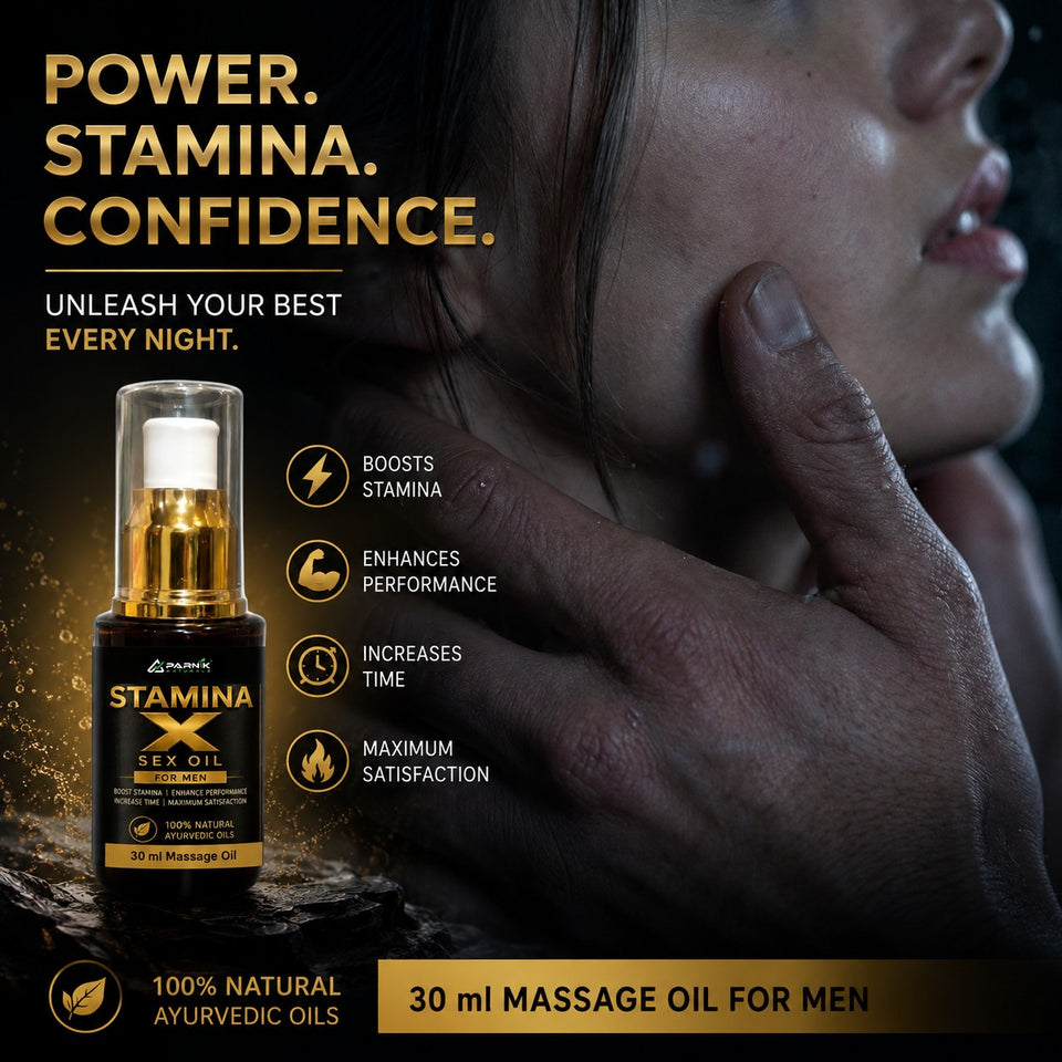 Parnik Naturals Stamina X Oil for Men | Premium Ayurvedic Herbal Massage Oil for Daily Wellness & Relaxation | 30ml Formula