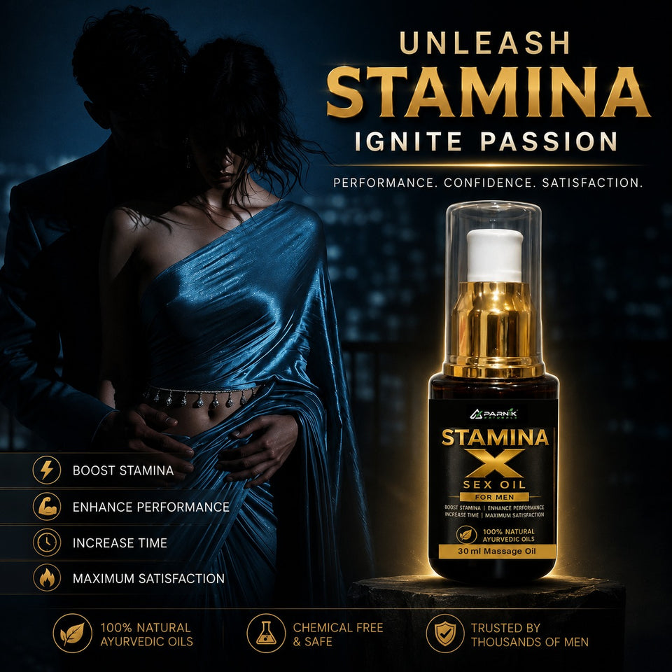 Parnik Naturals Stamina X Oil for Men | Premium Ayurvedic Herbal Massage Oil for Daily Wellness & Relaxation | 30ml Formula