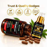 Parnik Naturals Stamina X Capsules , Massage Oil Combo | Ayurvedic Herbal Wellness &amp; Vitality Support