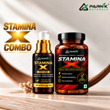 Parnik Naturals Stamina X Capsules , Massage Oil Combo | Ayurvedic Herbal Wellness &amp; Vitality Support