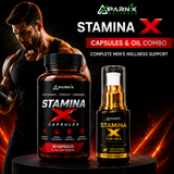 Parnik Naturals Stamina X Capsules &amp; Massage Oil Combo | Ayurvedic Herbal Wellness &amp; Vitality Support