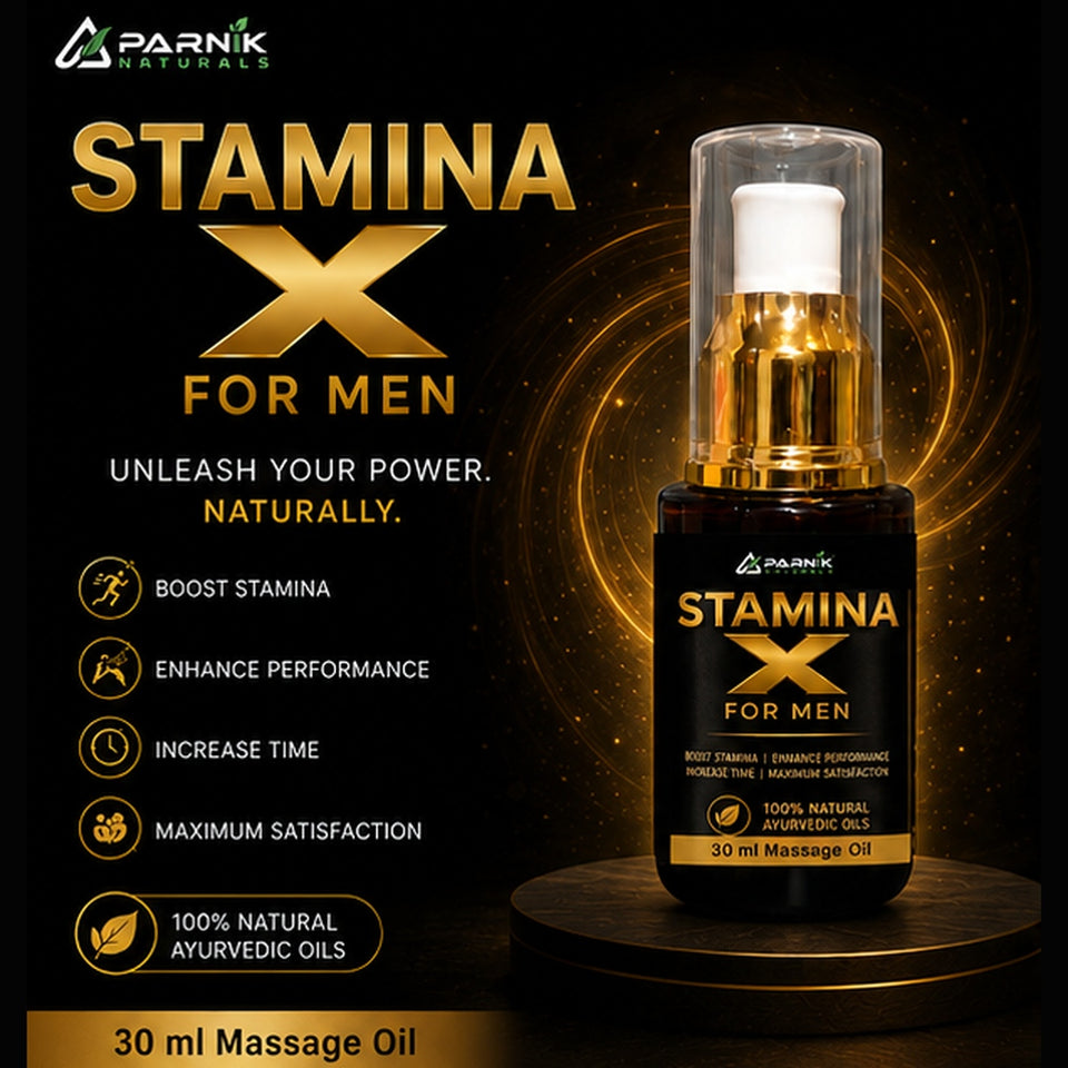 Parnik Naturals Stamina X Oil for Men – Premium Ayurvedic Herbal Massage Oil