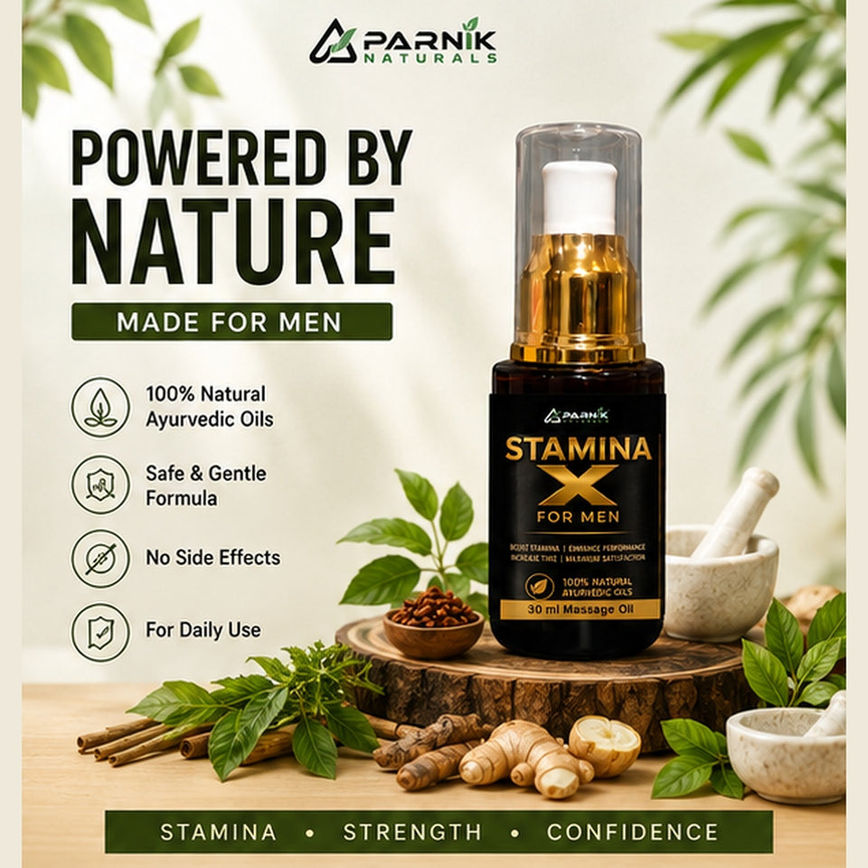 Parnik Naturals Stamina X Oil for Men – Premium Ayurvedic Herbal Massage Oil
