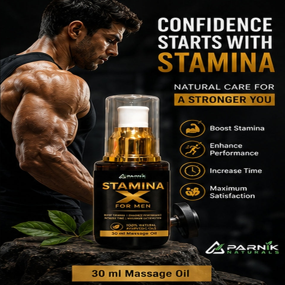 Parnik Naturals Stamina X Oil for Men – Premium Ayurvedic Herbal Massage Oil
