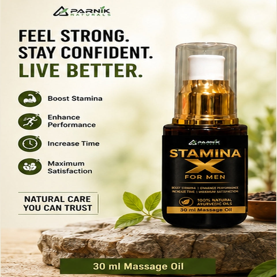 Parnik Naturals Stamina X Oil for Men – Premium Ayurvedic Herbal Massage Oil